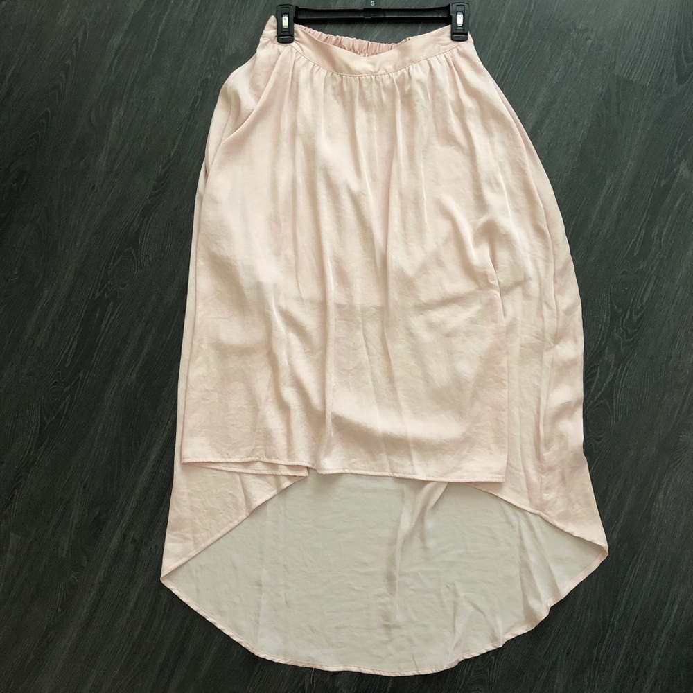Blush high low skirt